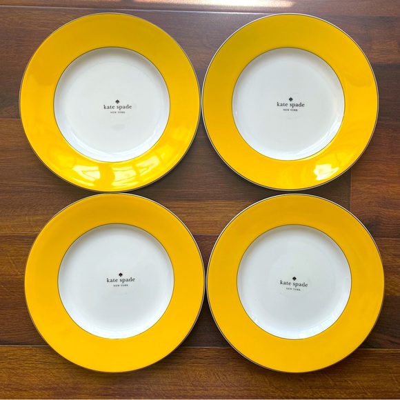 kate spade Other - Kate Spade Rutherford Circle Yellow Accent Plate -Set of 4